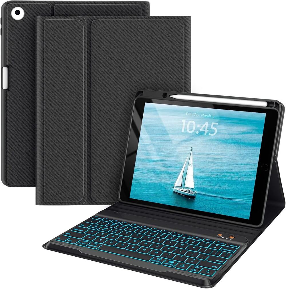 BLUTLOTUS Keyboard Case For IPad 5th/6th Generation 2017/2018, 9.7 Inch(Black)